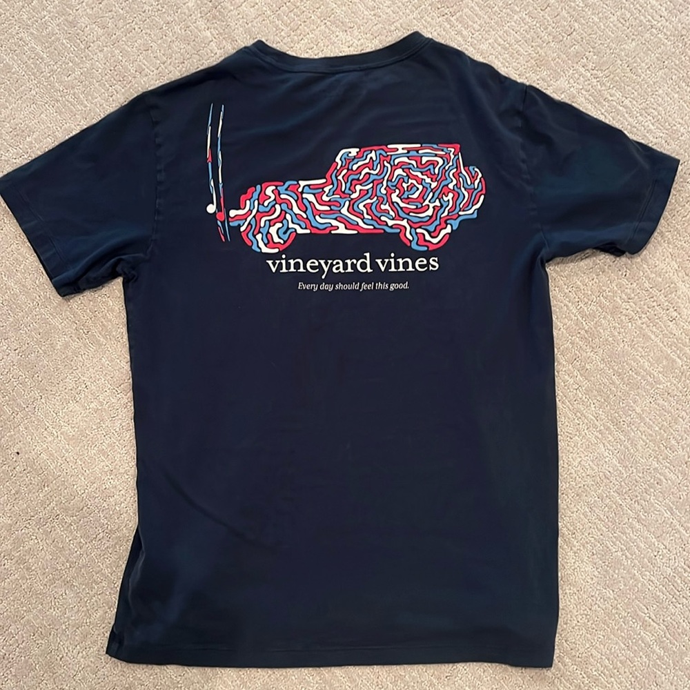 Vineyard Vines Navy Jeep Logo Tee